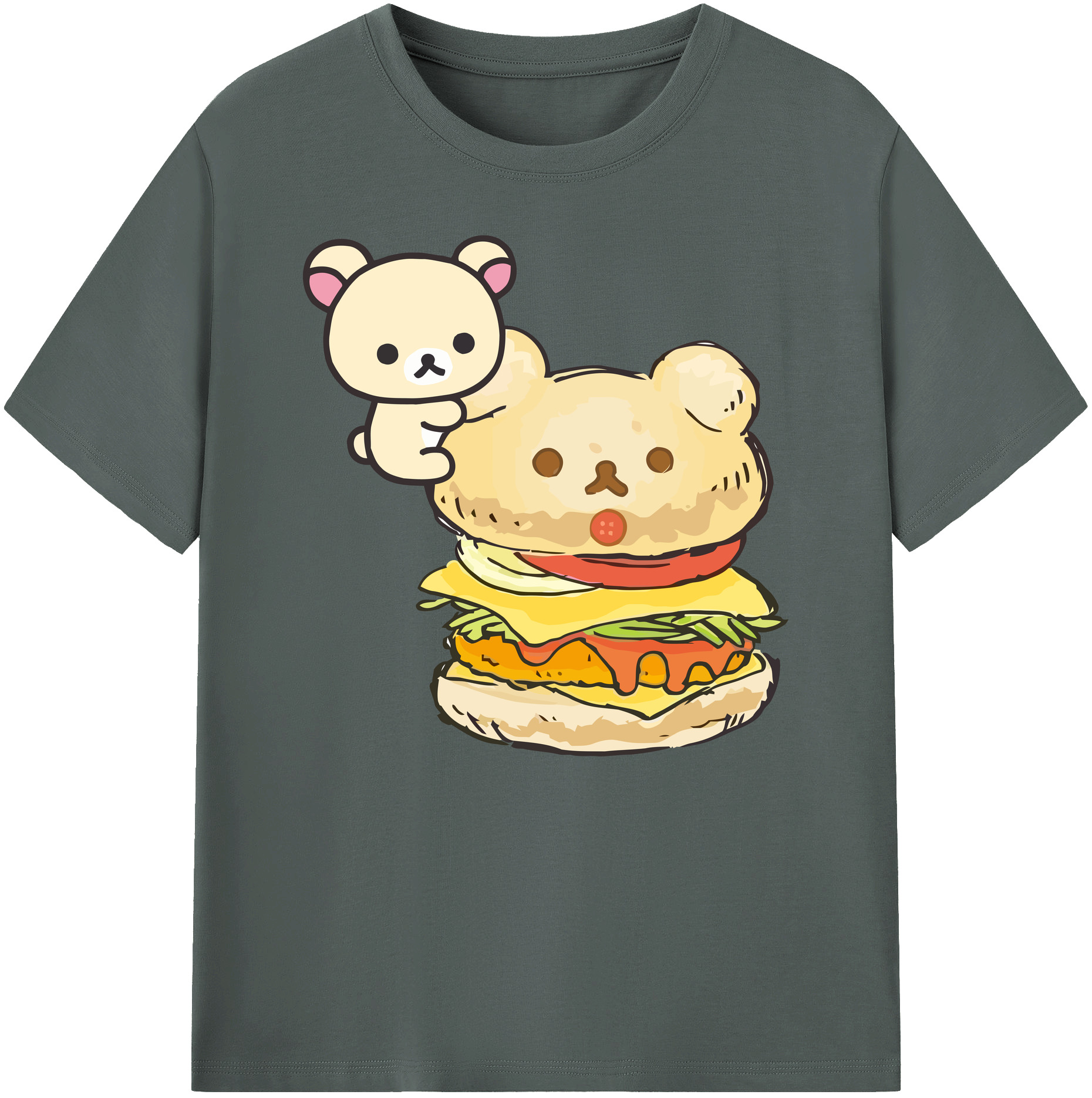 （画像用） リラックマ リラックマ キイロイトリ Rilakkuma Korilakkuma Kiiroitori 綿100％ メンズ半袖Tシャツ｜肌触りやわらか＆通気性